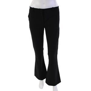 Flavio Castellani Womens Zipper Fly Mid Rise Flare Leg Trouser Pants Black IT 42